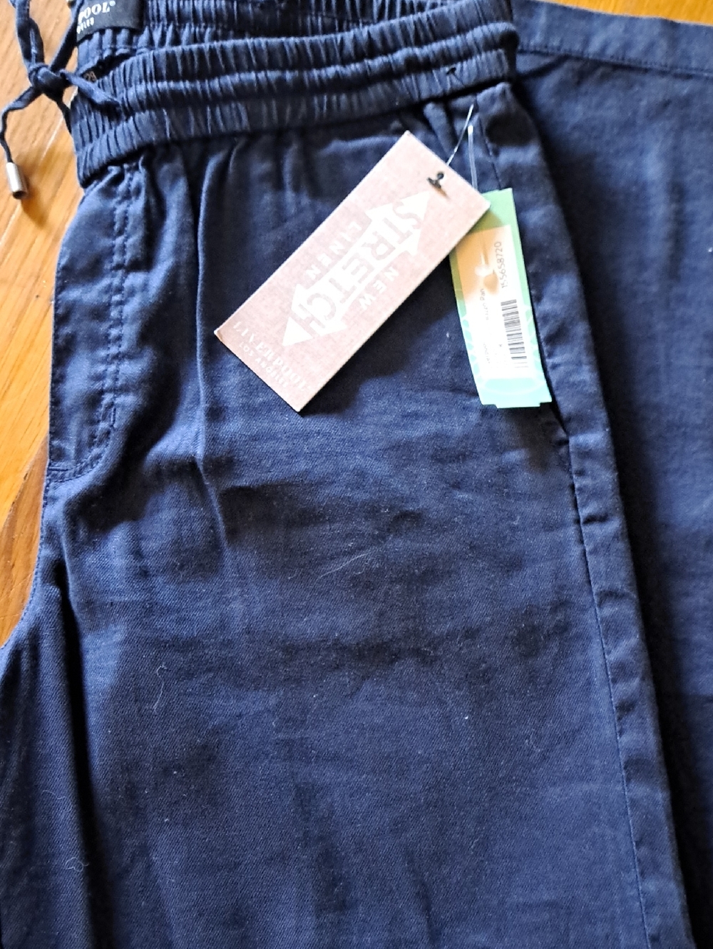 Liverpool Navy Linen Palazzo Pants